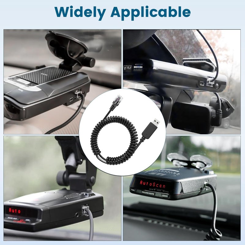 WUDCBFC Radar Detector Cable, USB 2.0 to RJ11 Plug Cable 5V-12V Power Cord, Compatible with R3/7/1, Escort 360 Passport 9500i/7500S/8500/7500 and Other Radar detectors - Image 5